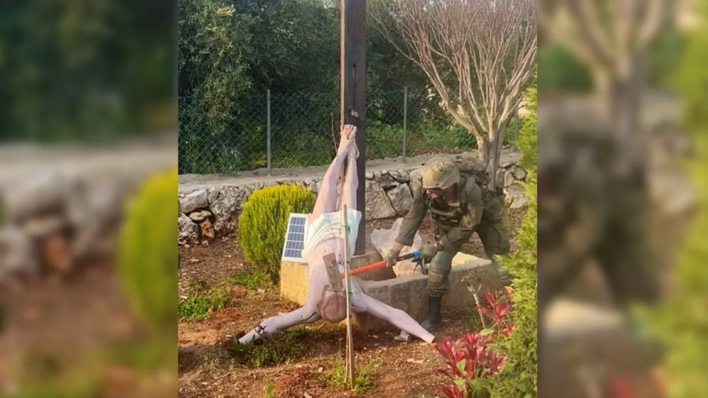 தெற்கு லெபனானில் சிலுவை சேதம் – இராணுவ வீரரின் செயலுக்கு உலகளாவிய கண்டனம்!